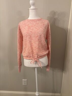 Hippie Rose Heathered Coral Tie-Hem Long Sleeve Top